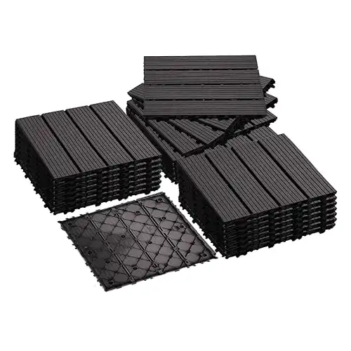 Interlocking Deck Tiles, 36 PCS Outdoor Patio Flooring, 12"x12" Interlocking,Outdoor All Weather Use, Waterproof Patio Pavers