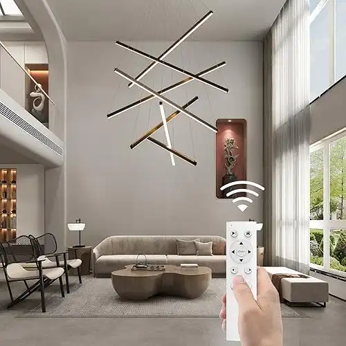 Modern LED Chandeliers Dimmable Pendant Light Fixture for High Ceiling Living Room Dining Room Staircase Restaurant Sputnik Floating Sculptural Art Hanging Lamp